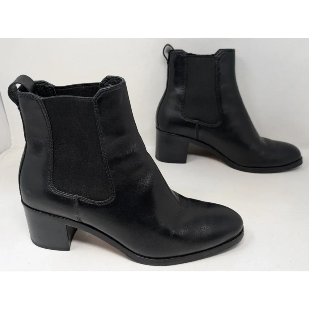 Rag & Bone Hazel Black Leather Chelsea Ankle Boots‎  Women's Size 41 / US 10.5